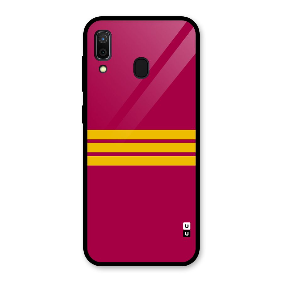 Horizontal Sports Stripes Glass Back Case for Galaxy A30