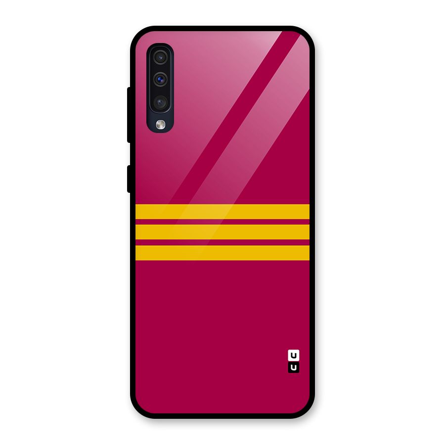 Horizontal Sports Stripes Glass Back Case for Galaxy A50s