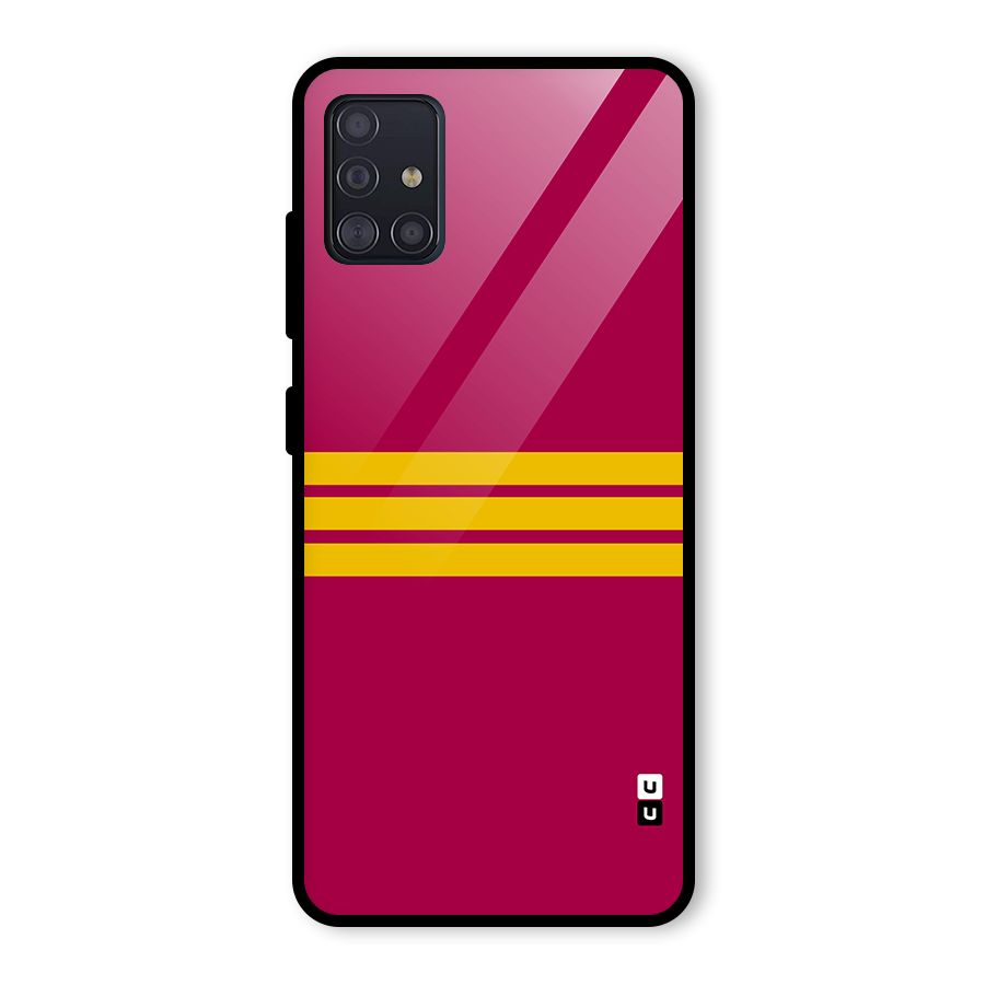 Horizontal Sports Stripes Glass Back Case for Galaxy A51