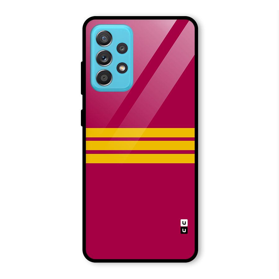 Horizontal Sports Stripes Glass Back Case for Galaxy A52s 5G