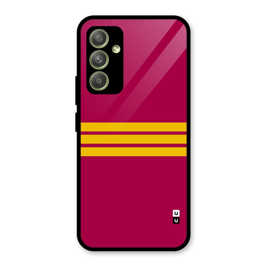Horizontal Sports Stripes Glass Back Case for Galaxy A54