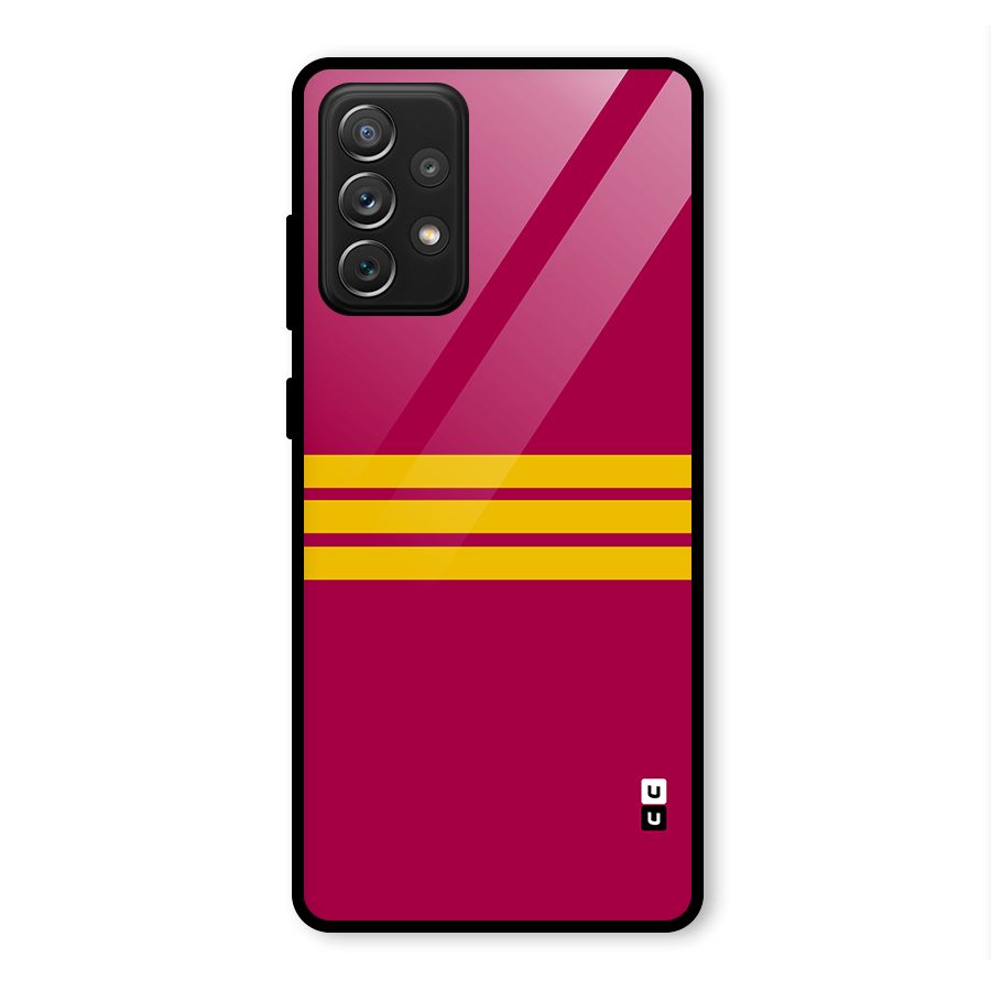 Horizontal Sports Stripes Glass Back Case for Galaxy A72