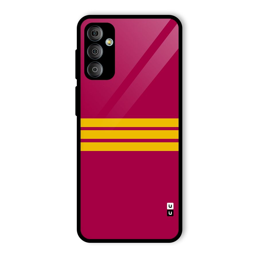 Horizontal Sports Stripes Glass Back Case for Galaxy F23