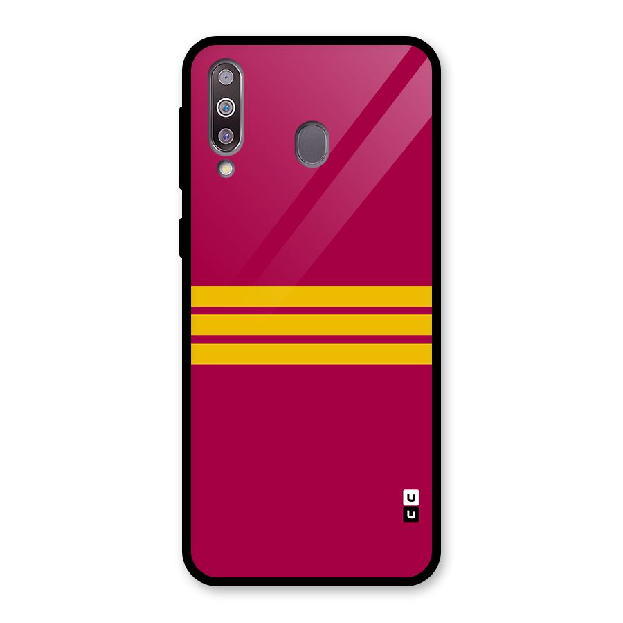 Horizontal Sports Stripes Glass Back Case for Galaxy M30