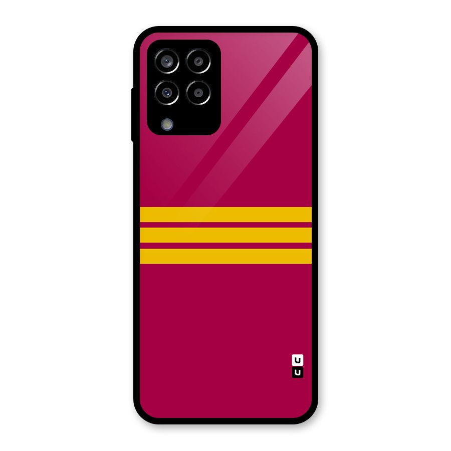 Horizontal Sports Stripes Glass Back Case for Galaxy M33
