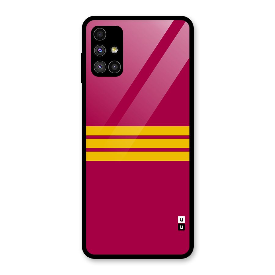 Horizontal Sports Stripes Glass Back Case for Galaxy M51
