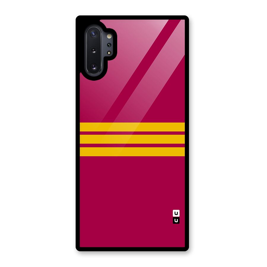 Horizontal Sports Stripes Glass Back Case for Galaxy Note 10 Plus