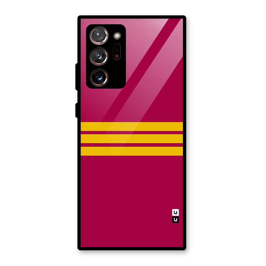 Horizontal Sports Stripes Glass Back Case for Galaxy Note 20 Ultra