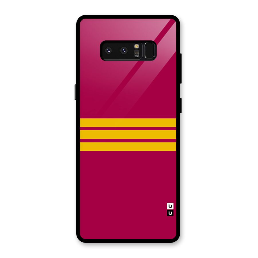 Horizontal Sports Stripes Glass Back Case for Galaxy Note 8