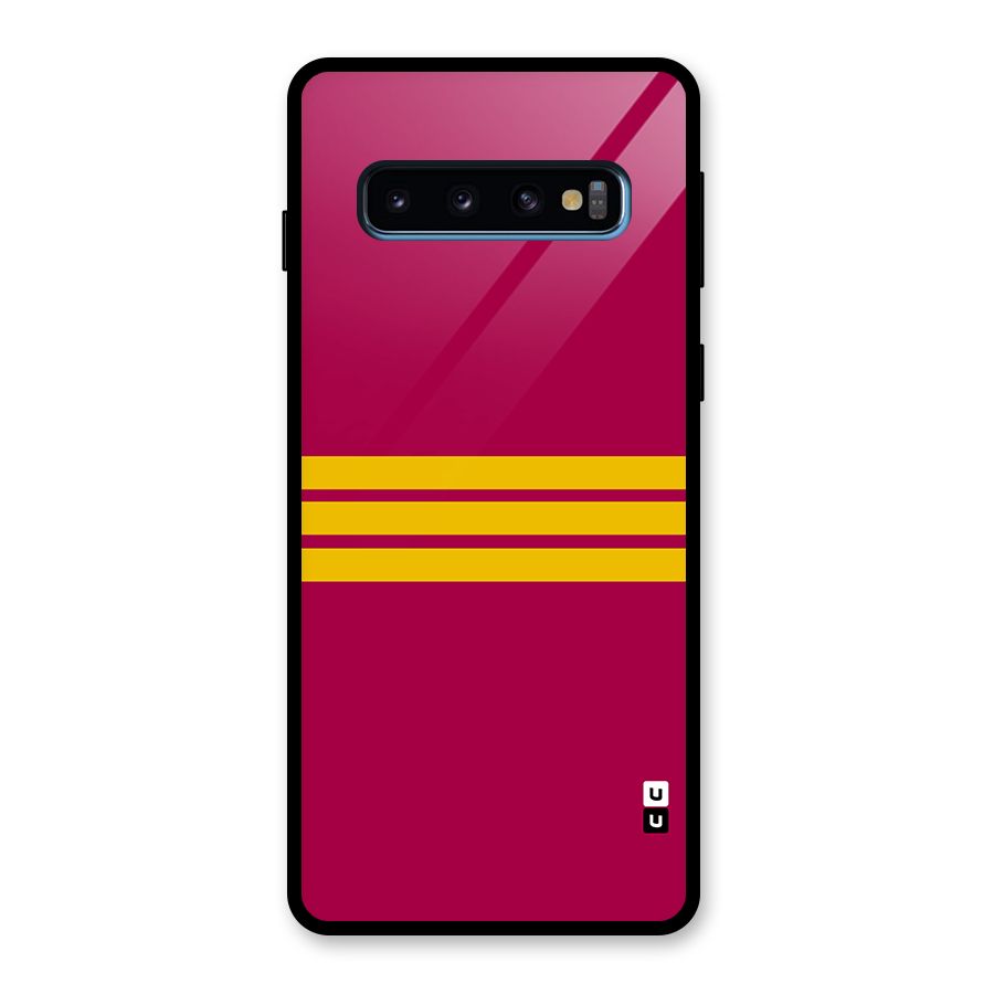 Horizontal Sports Stripes Glass Back Case for Galaxy S10