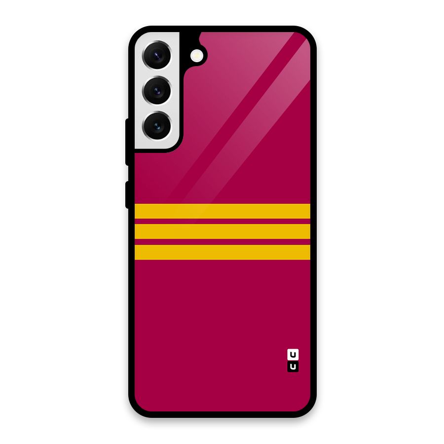 Horizontal Sports Stripes Glass Back Case for Galaxy S22 Plus 5G