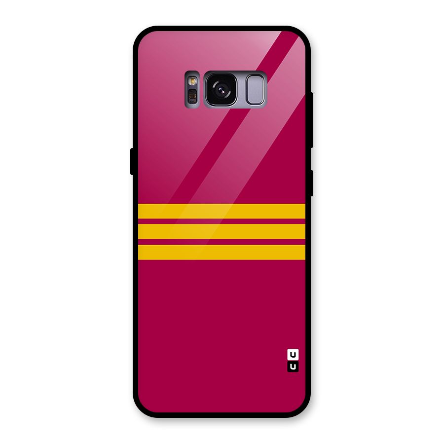 Horizontal Sports Stripes Glass Back Case for Galaxy S8