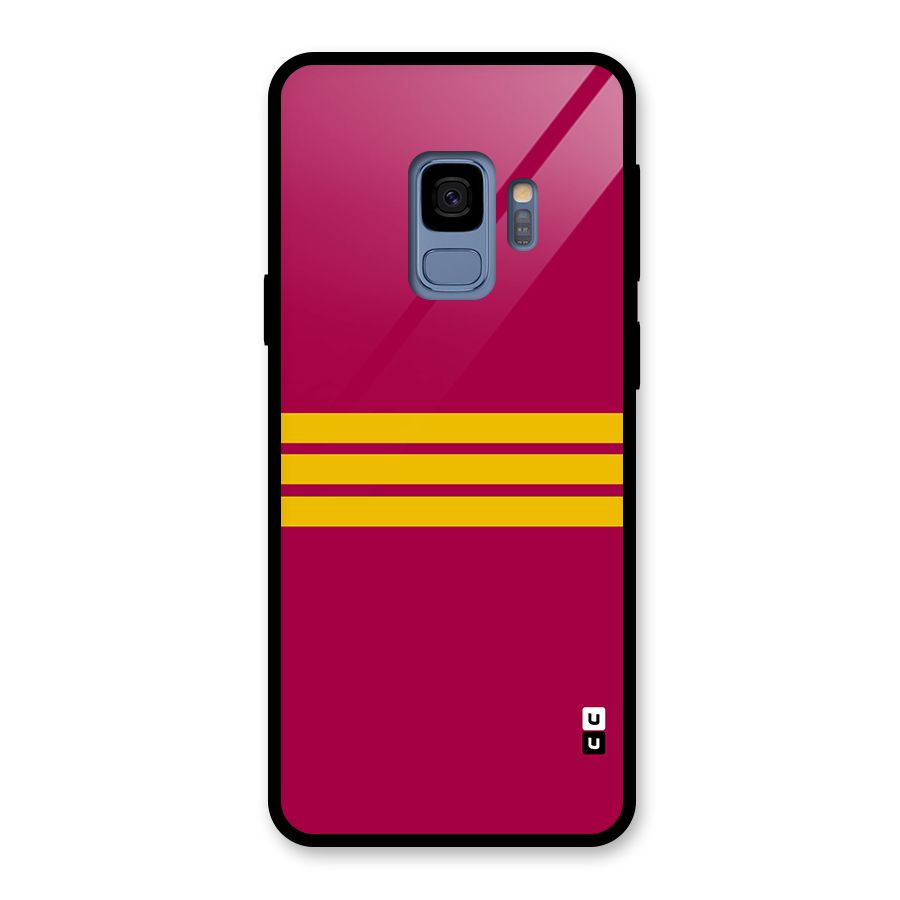 Horizontal Sports Stripes Glass Back Case for Galaxy S9