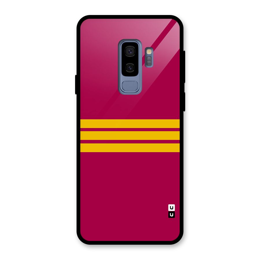 Horizontal Sports Stripes Glass Back Case for Galaxy S9 Plus