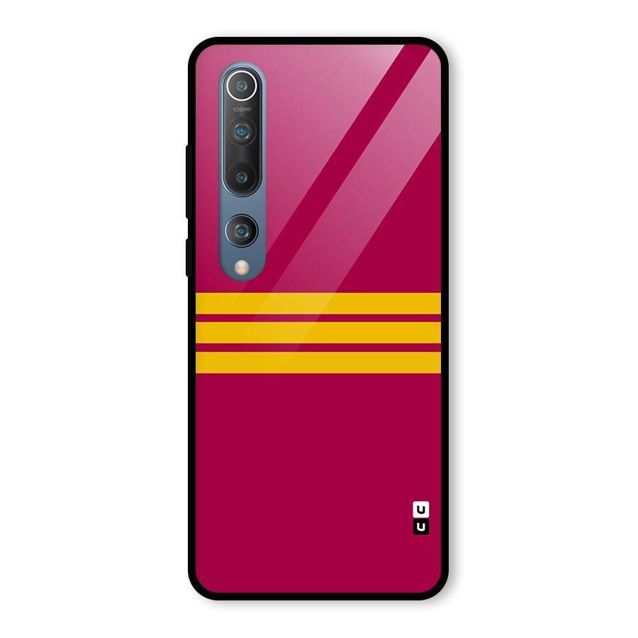 Horizontal Sports Stripes Glass Back Case for Mi 10