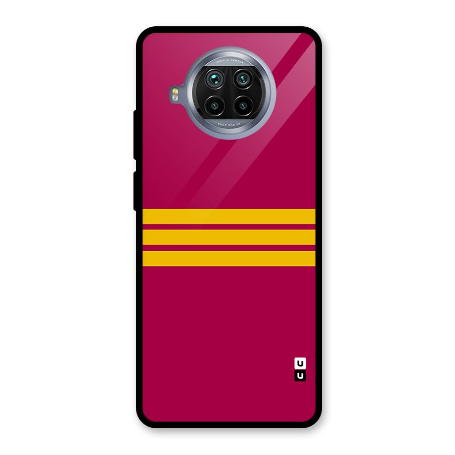 Horizontal Sports Stripes Glass Back Case for Mi 10i