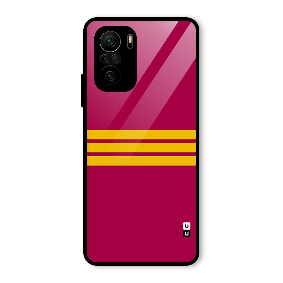 Horizontal Sports Stripes Glass Back Case for Mi 11x