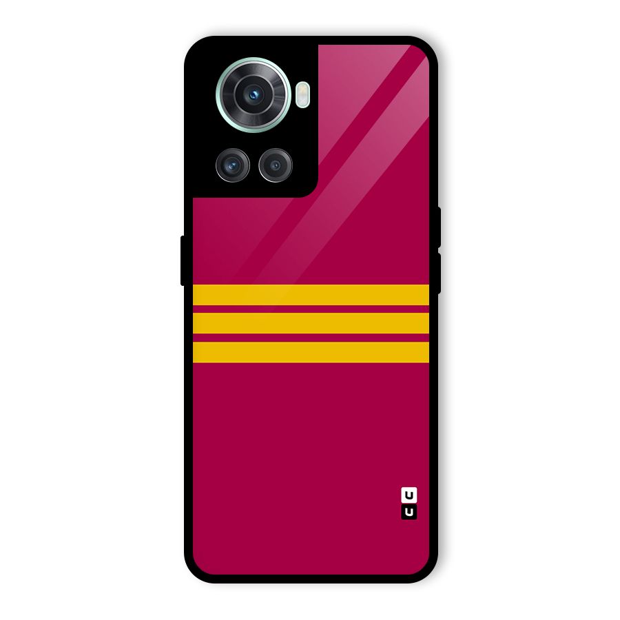 Horizontal Sports Stripes Glass Back Case for OnePlus 10R