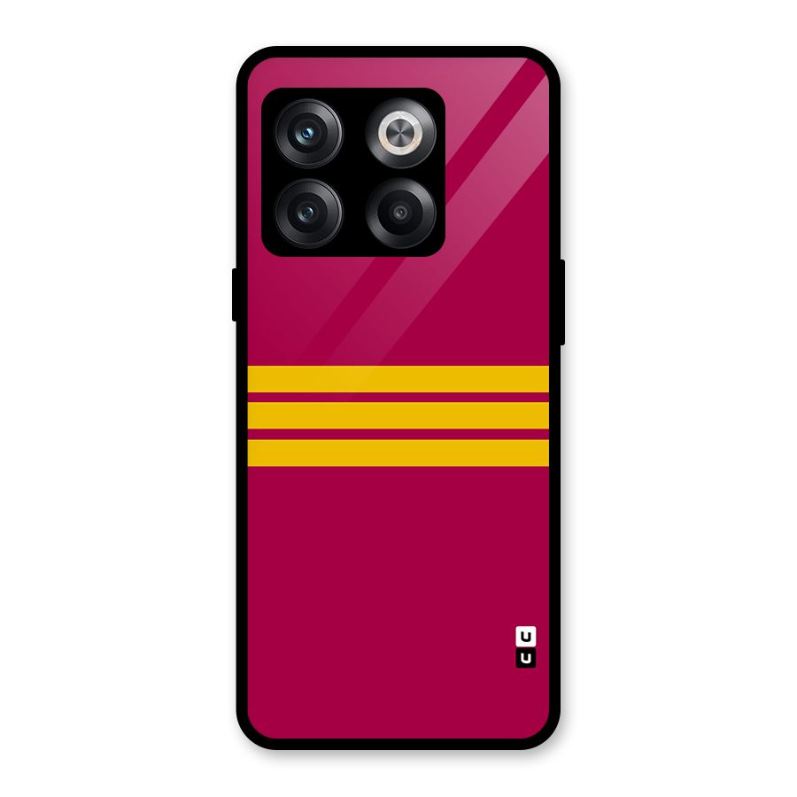 Horizontal Sports Stripes Glass Back Case for OnePlus 10T