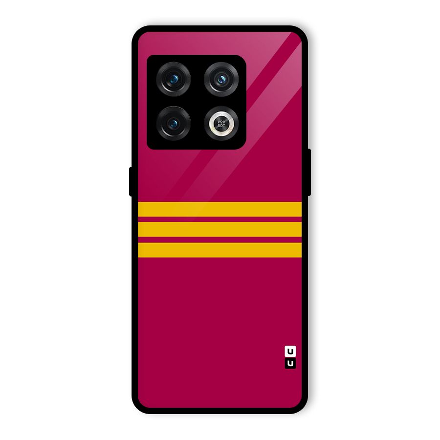 Horizontal Sports Stripes Glass Back Case for OnePlus 10 Pro 5G