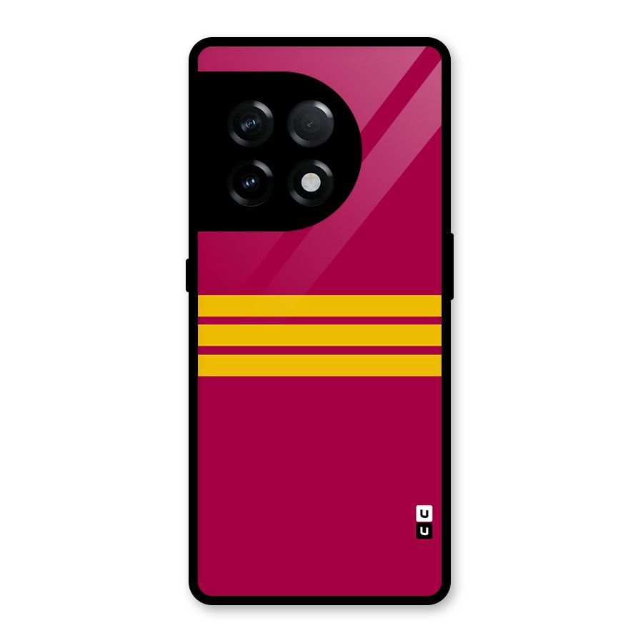 Horizontal Sports Stripes Glass Back Case for OnePlus 11R