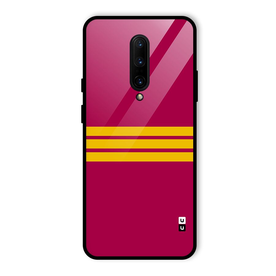 Horizontal Sports Stripes Glass Back Case for OnePlus 7 Pro