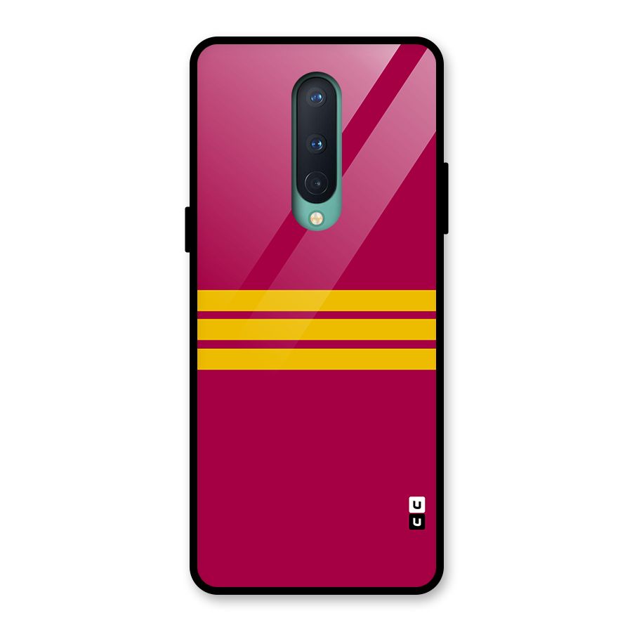 Horizontal Sports Stripes Glass Back Case for OnePlus 8