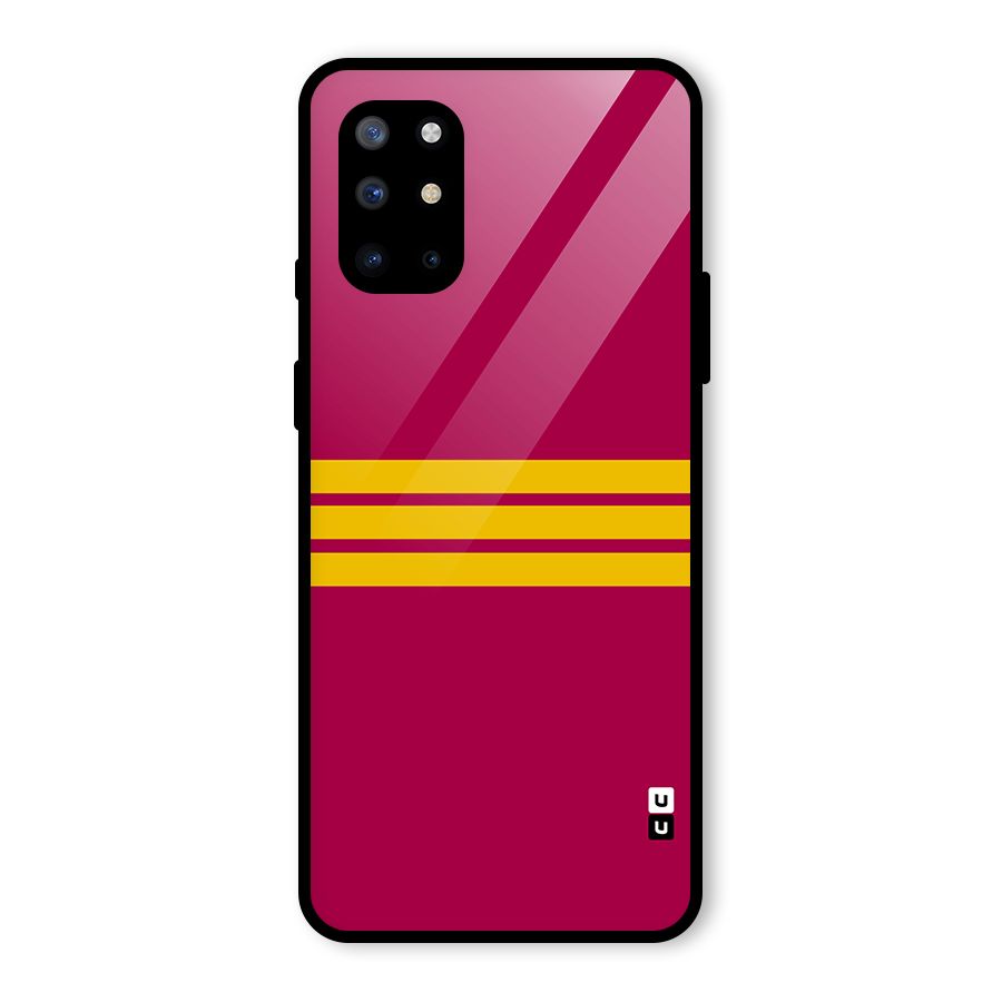 Horizontal Sports Stripes Glass Back Case for OnePlus 8T