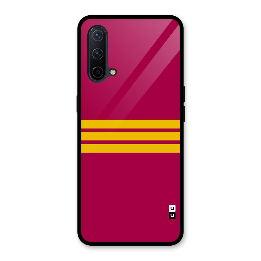 Horizontal Sports Stripes Glass Back Case for OnePlus Nord CE 5G