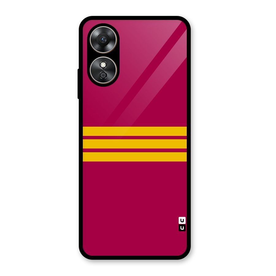 Horizontal Sports Stripes Glass Back Case for Oppo A17