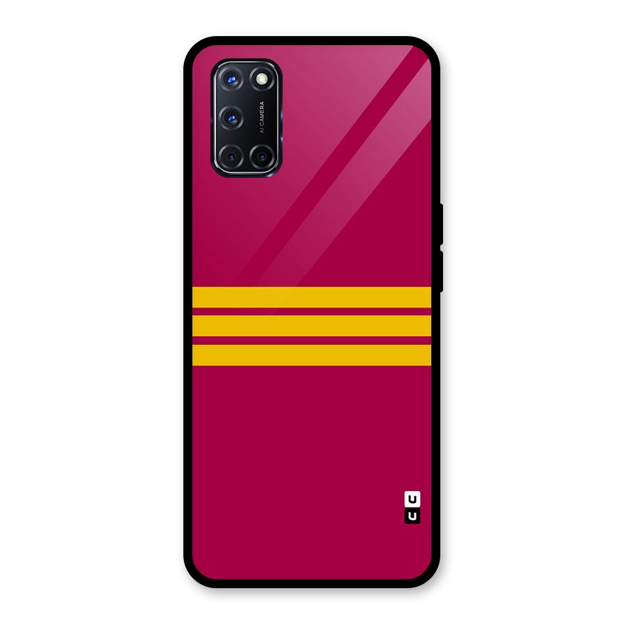 Horizontal Sports Stripes Glass Back Case for Oppo A52
