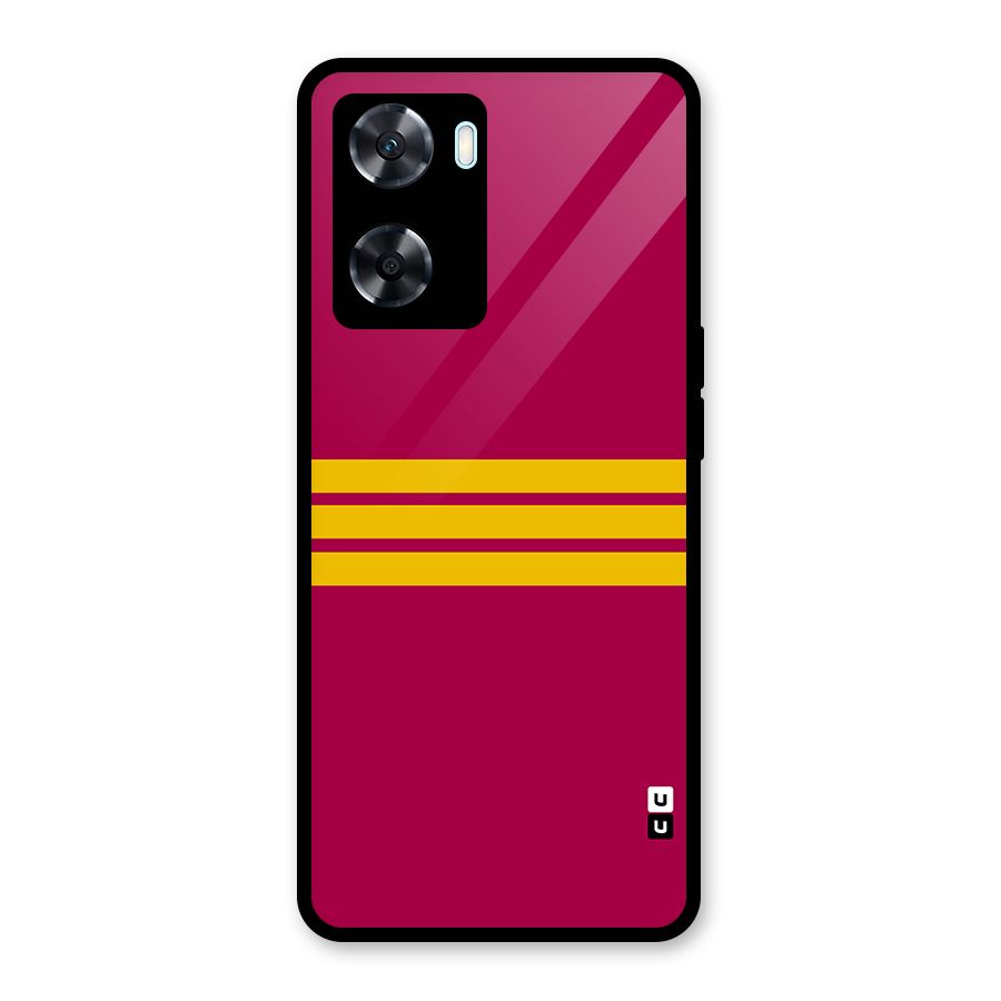 Horizontal Sports Stripes Glass Back Case for Oppo A77