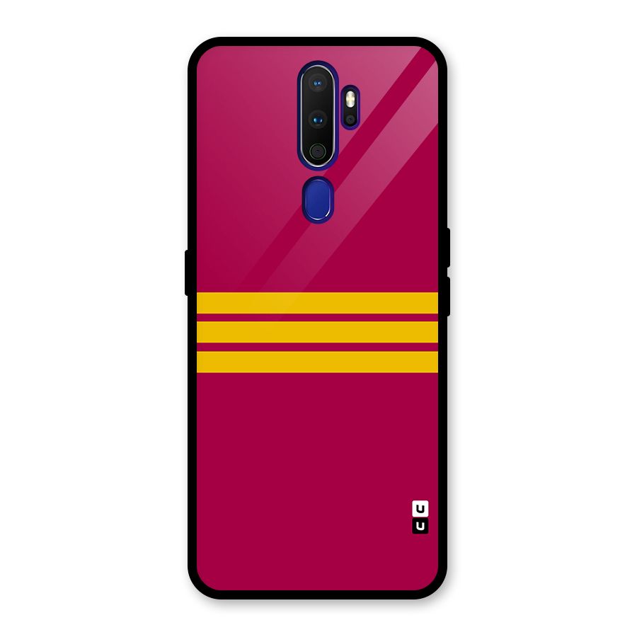 Horizontal Sports Stripes Glass Back Case for Oppo A9 (2020)