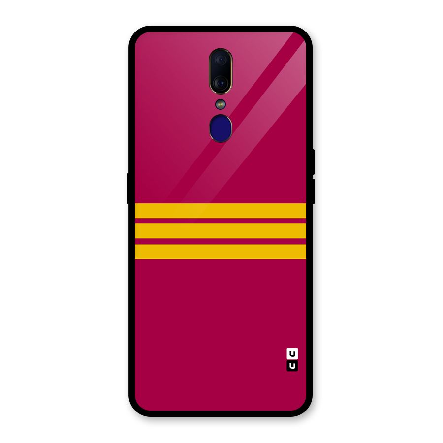 Horizontal Sports Stripes Glass Back Case for Oppo F11