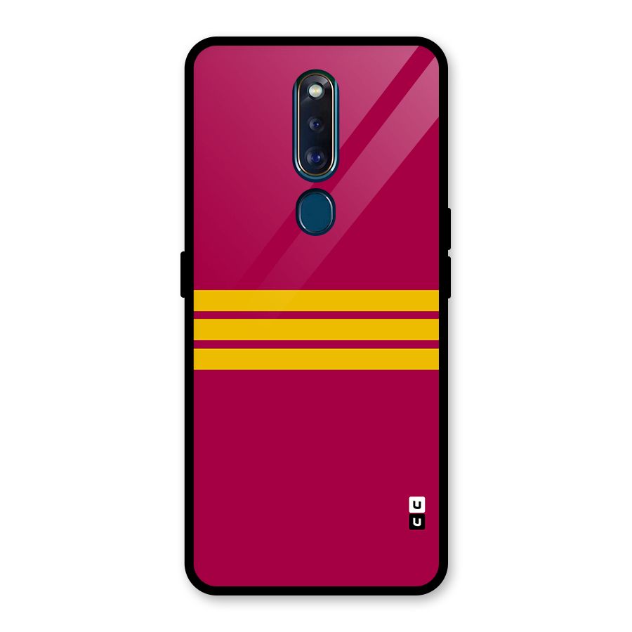 Horizontal Sports Stripes Glass Back Case for Oppo F11 Pro