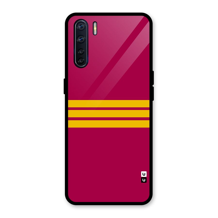 Horizontal Sports Stripes Glass Back Case for Oppo F15