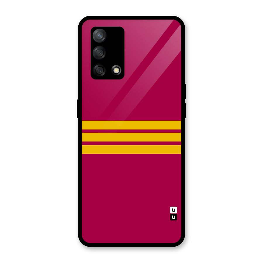 Horizontal Sports Stripes Glass Back Case for Oppo F19