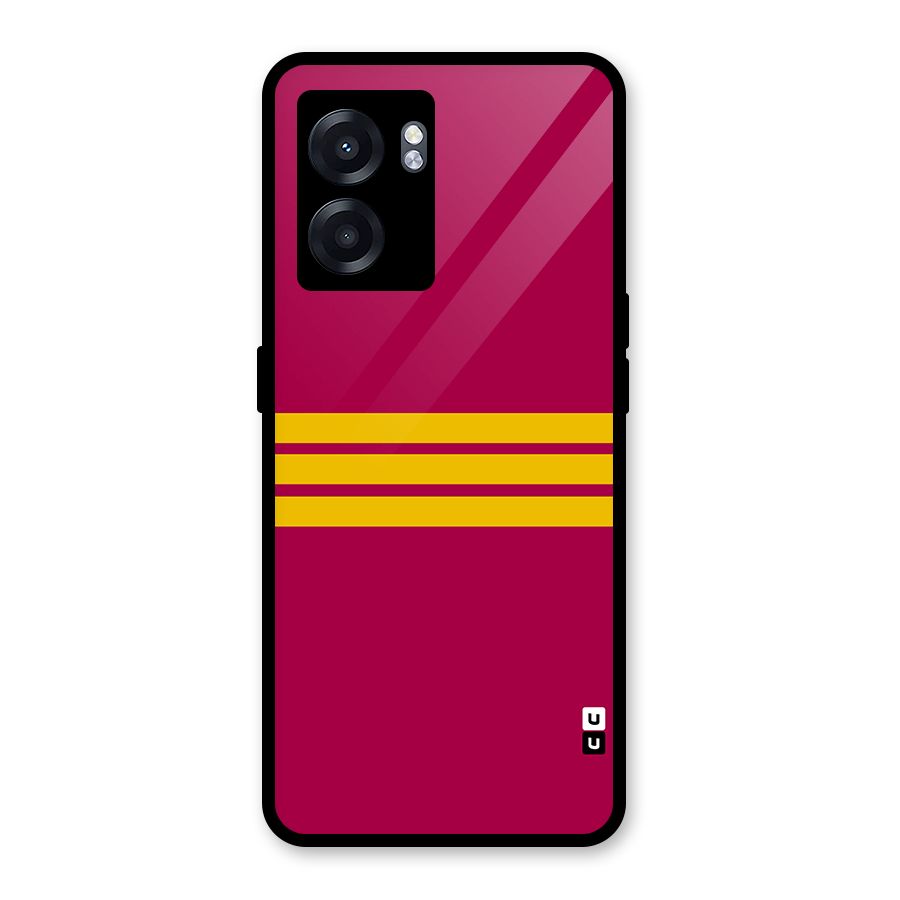 Horizontal Sports Stripes Glass Back Case for Oppo K10 (5G)