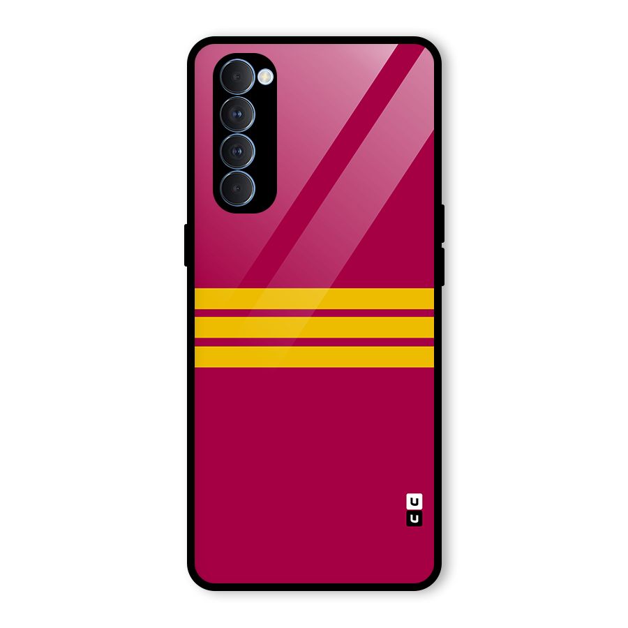 Horizontal Sports Stripes Glass Back Case for Oppo Reno4 Pro