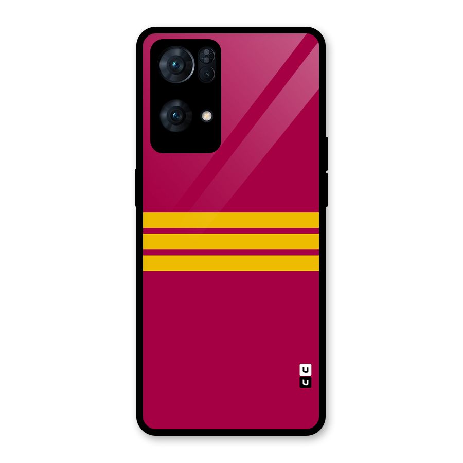 Horizontal Sports Stripes Glass Back Case for Oppo Reno7 Pro 5G