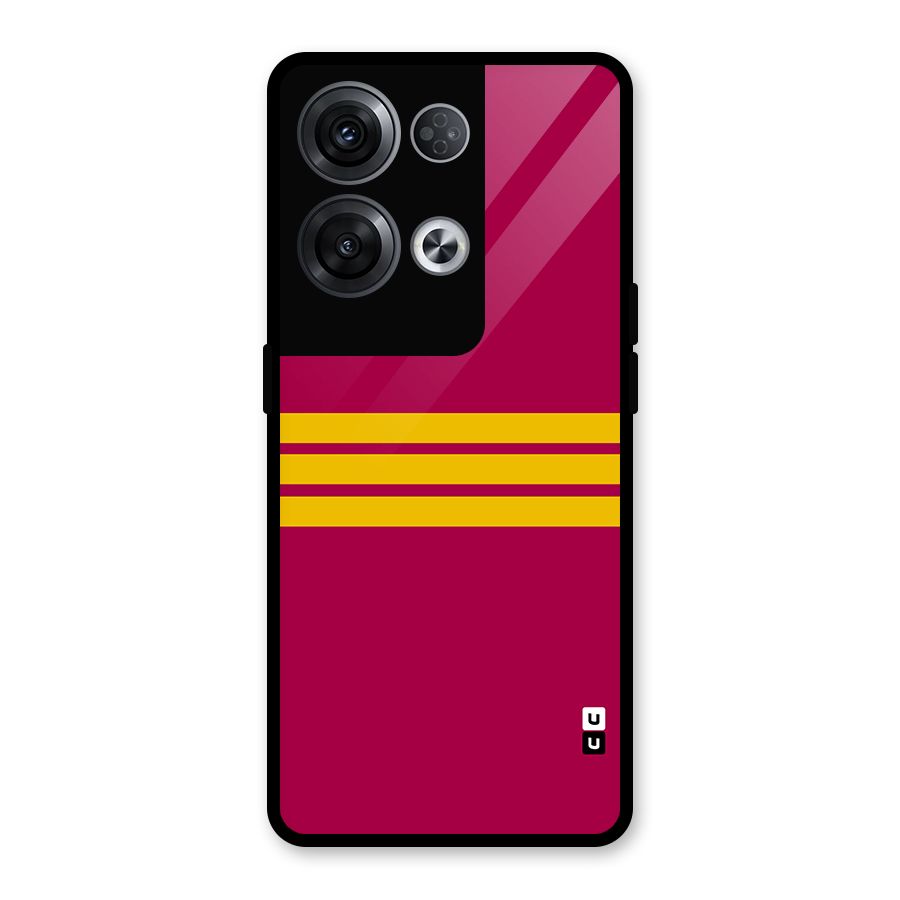 Horizontal Sports Stripes Glass Back Case for Oppo Reno8 Pro 5G