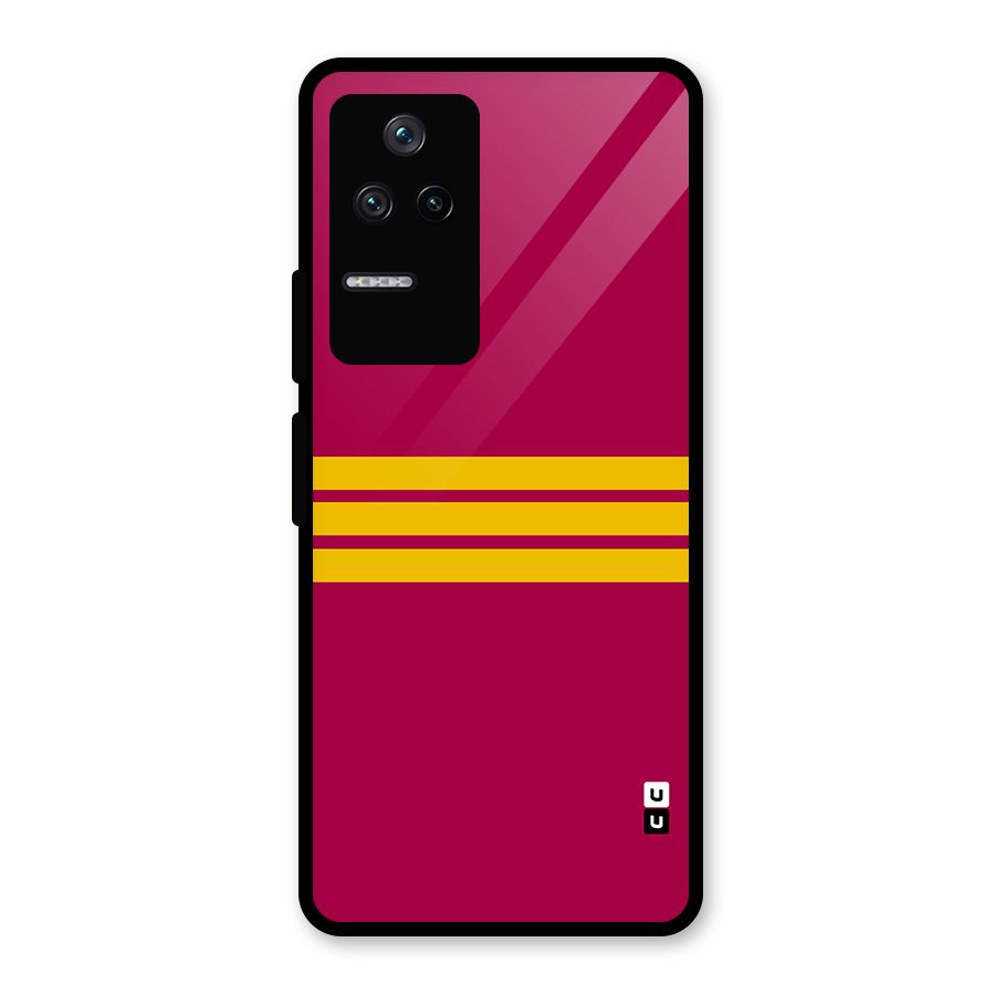 Horizontal Sports Stripes Glass Back Case for Poco F4 5G
