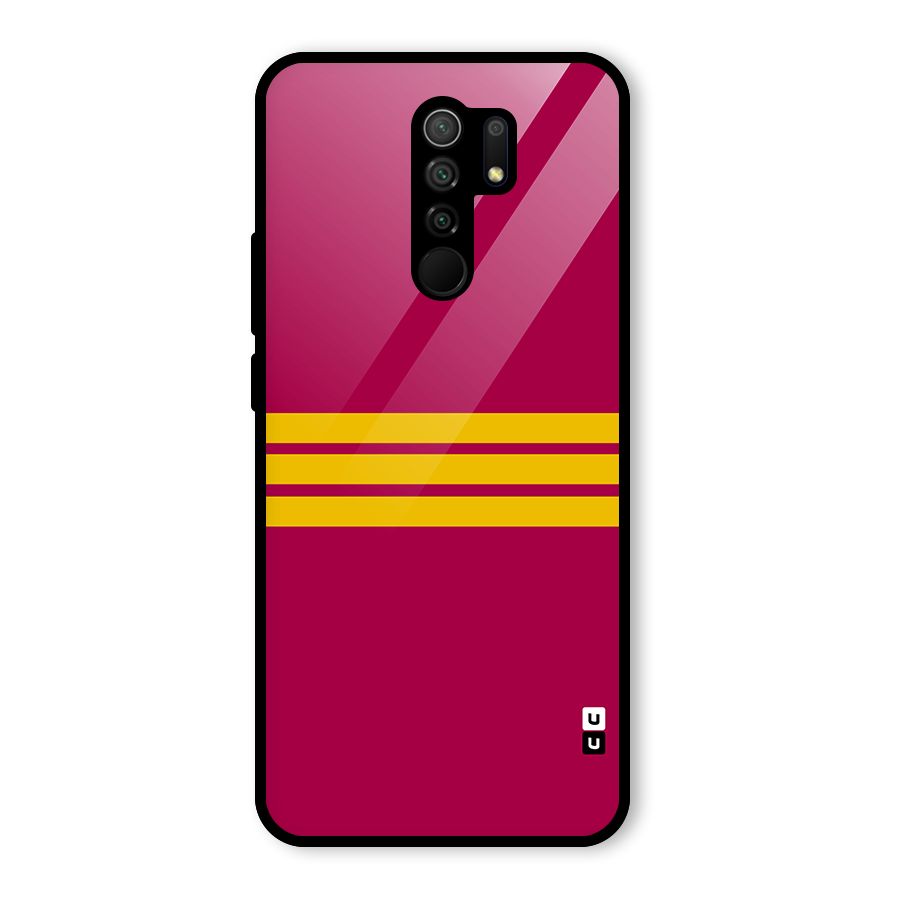 Horizontal Sports Stripes Glass Back Case for Poco M2