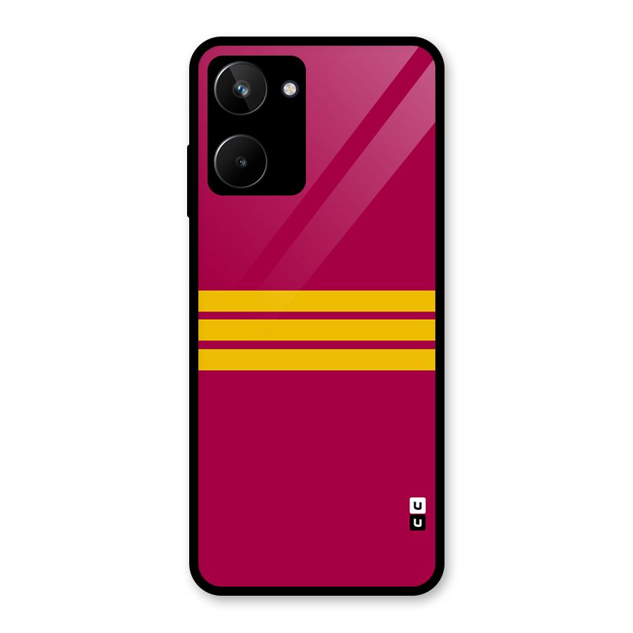 Horizontal Sports Stripes Glass Back Case for Realme 10