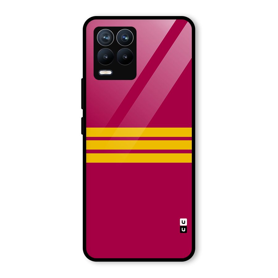 Horizontal Sports Stripes Glass Back Case for Realme 8