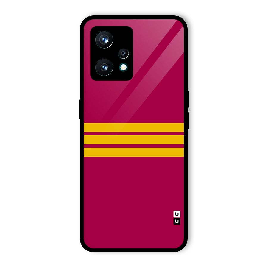 Horizontal Sports Stripes Glass Back Case for Realme 9 Pro Plus 5G