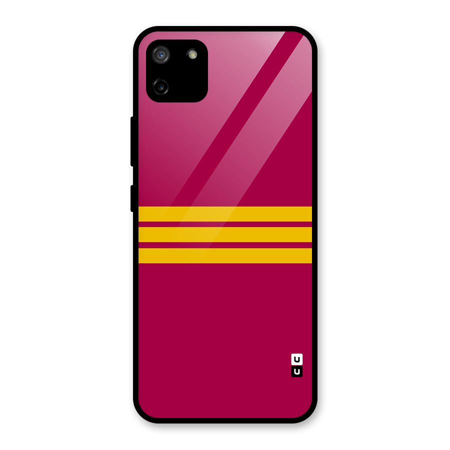 Horizontal Sports Stripes Glass Back Case for Realme C11