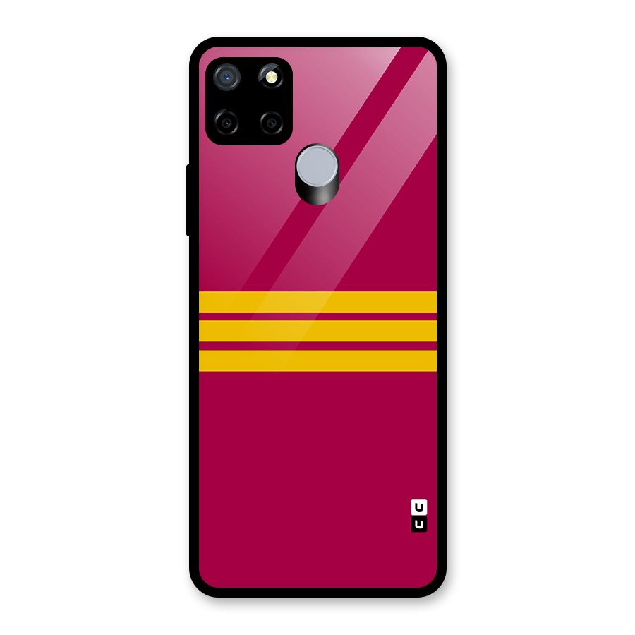 Horizontal Sports Stripes Glass Back Case for Realme C15