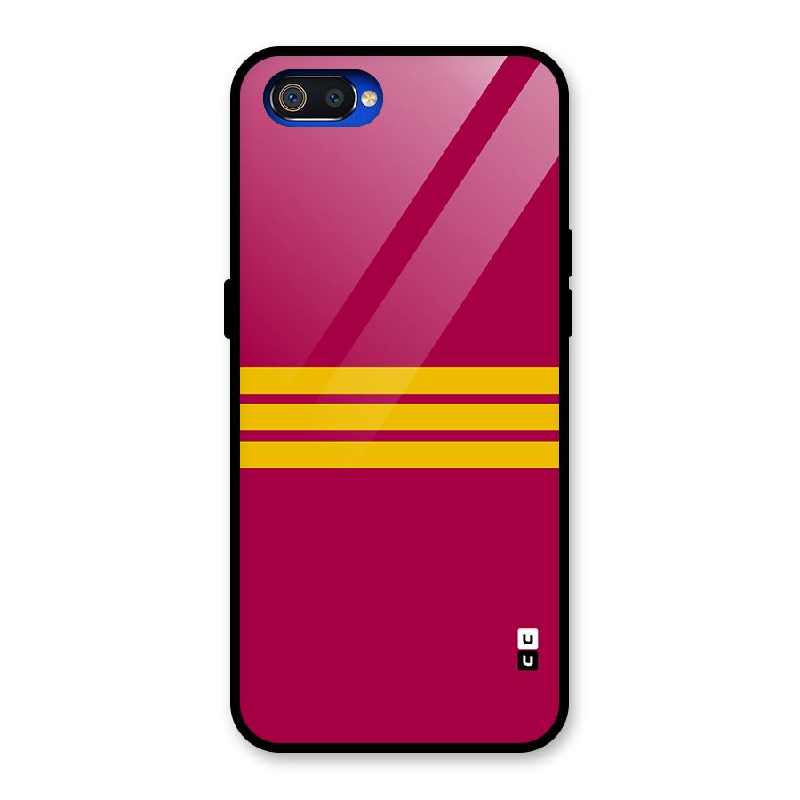 Horizontal Sports Stripes Glass Back Case for Realme C2
