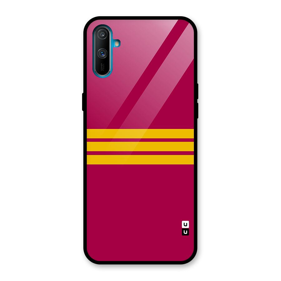Horizontal Sports Stripes Glass Back Case for Realme C3